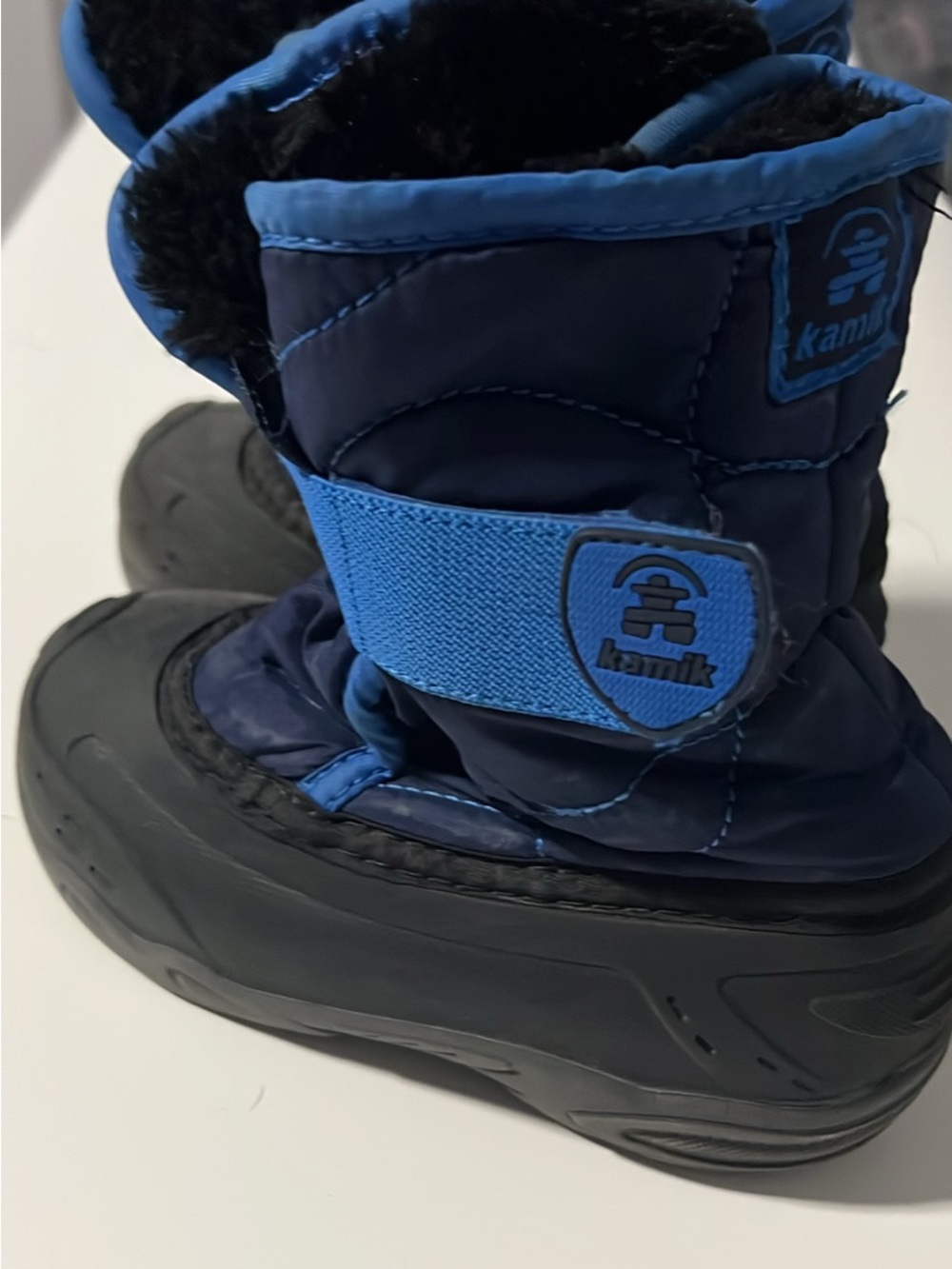 Kamik Navy and Bright Blue Kids' Insulated Snow Boots